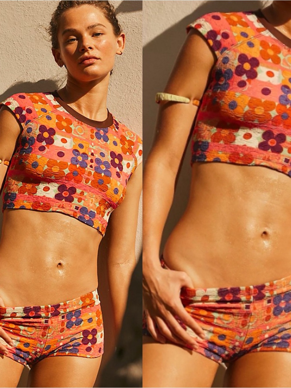 Free People free-est Dixie 2 piece Swimwear ❤️. Crop tee and boy shorts NWOT - Picture 2 of 11